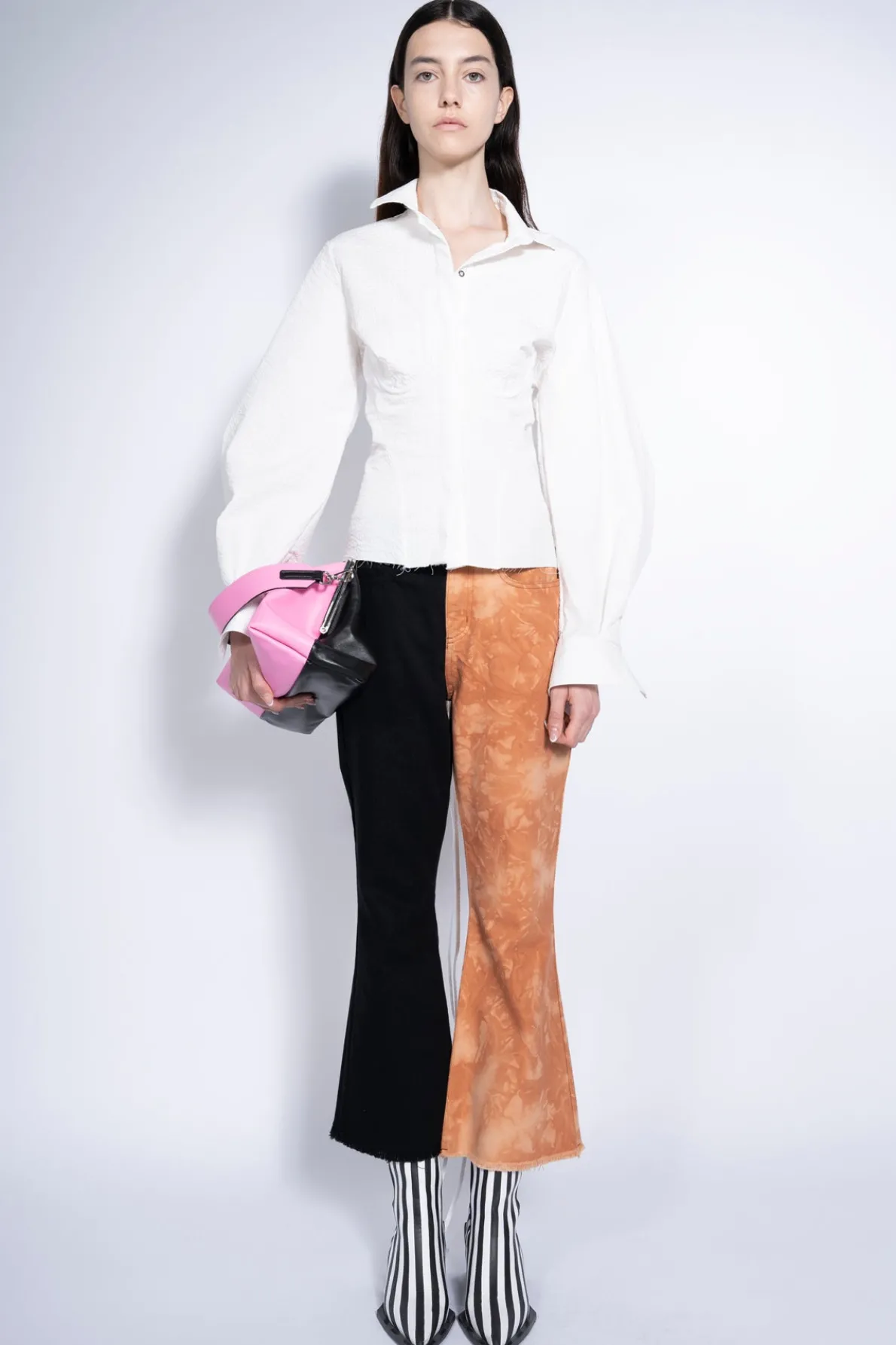 BICOLOR HIGH WAISTED CAPRIS