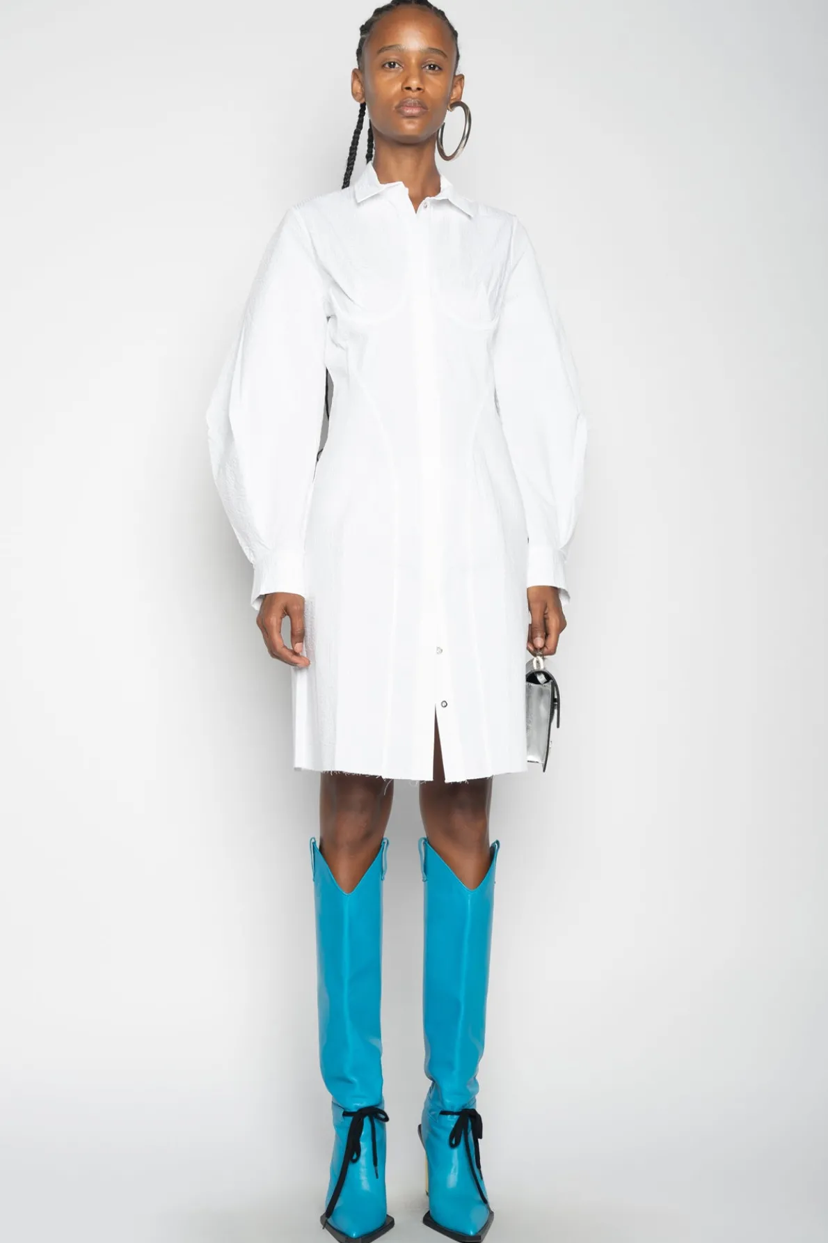 WHITE CORSET FITTED DRESS