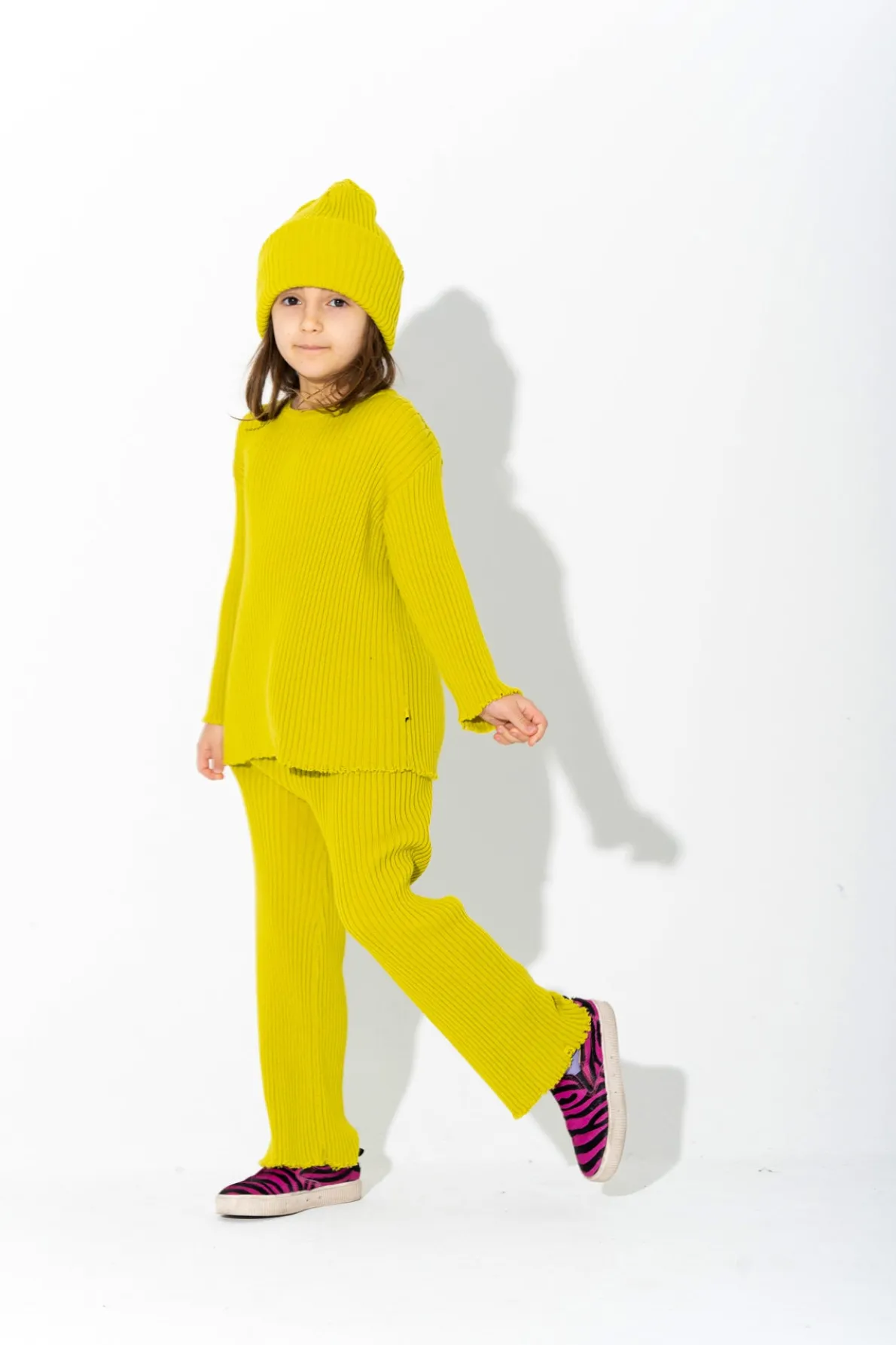 LIME MERINO KNIT BEANIE