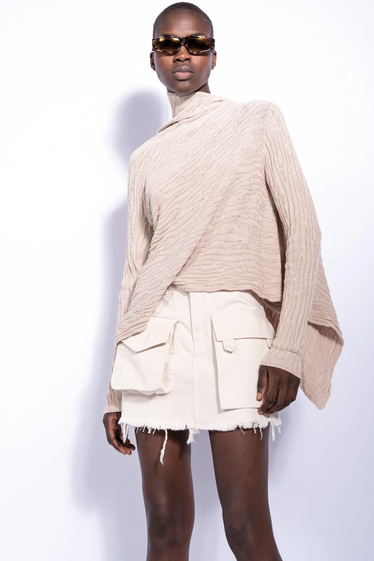 OFF WHITE PATCH POCKET MINI SKIRT