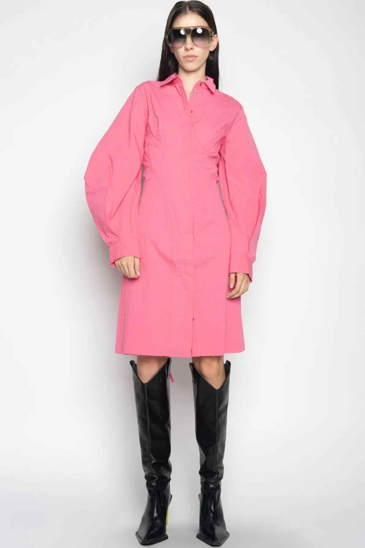 PINK CORSET FITTED DRESS