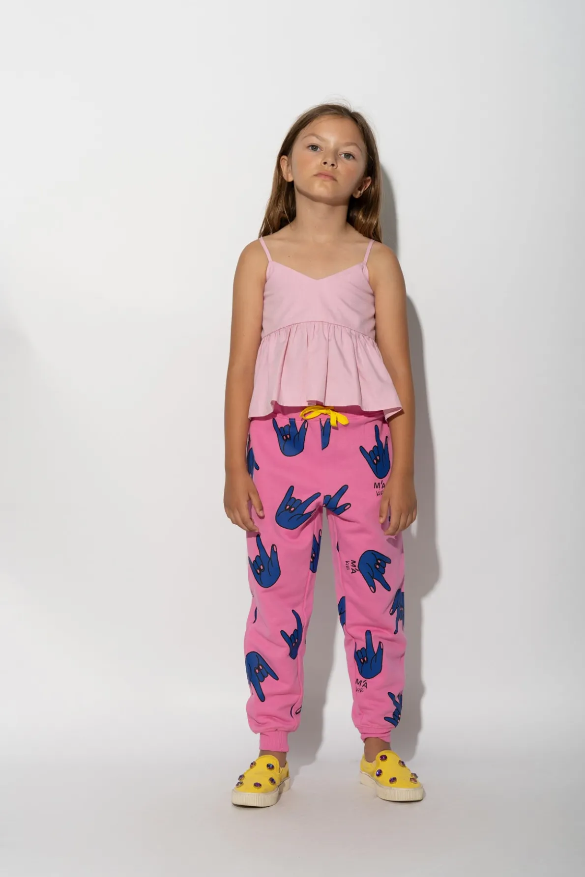 PINK HANDS PRINT SWEATPANTS