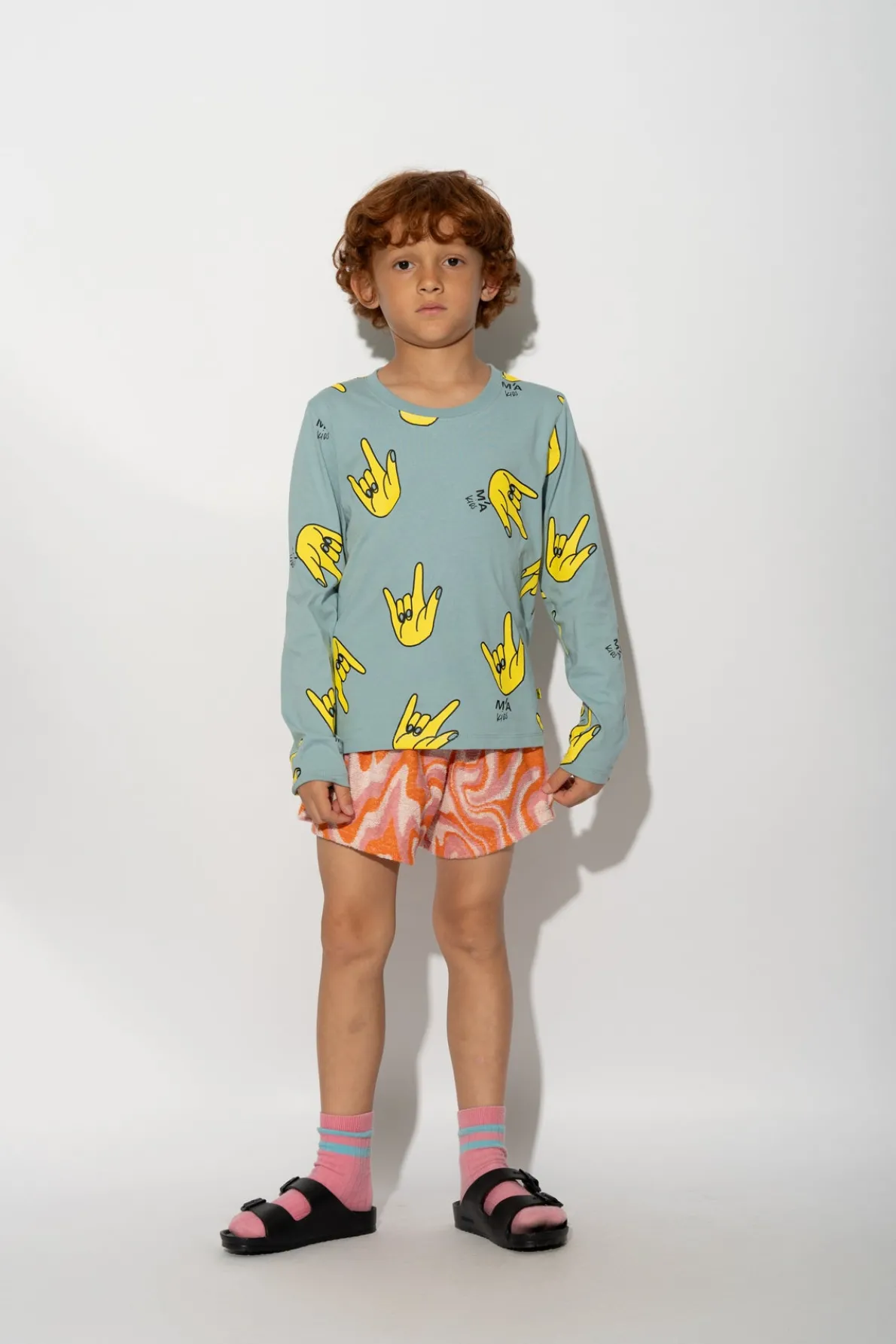 TERRY WAVY PRINT SHORTS