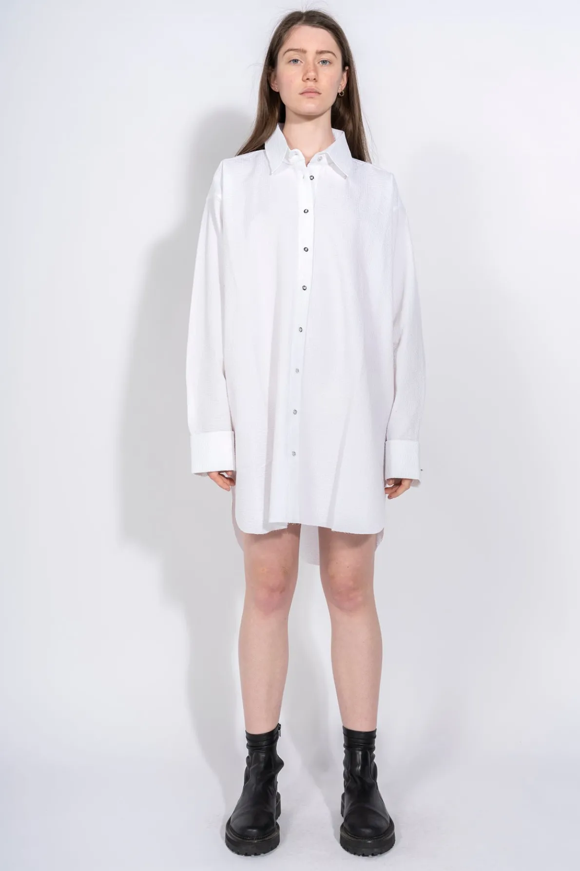 WHITE TEXTURED XXL SHIRT