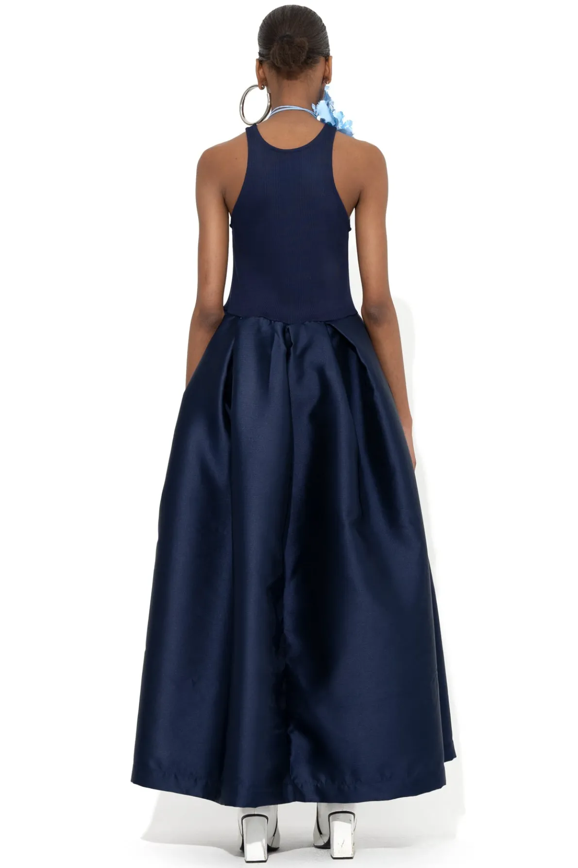 NAVY FULL SKIRT TANK TOP DRESS