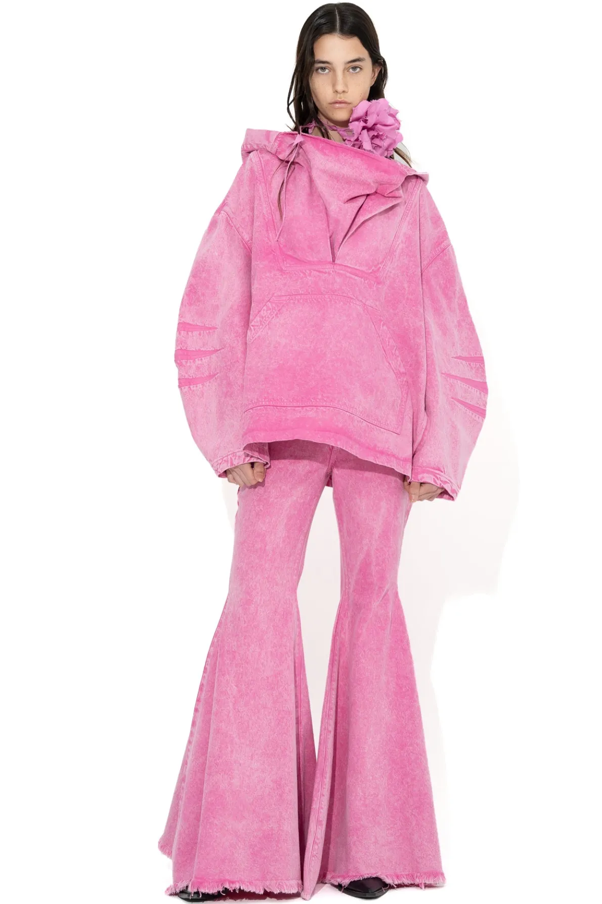 PINK EXTREME FLARES TROUSERS