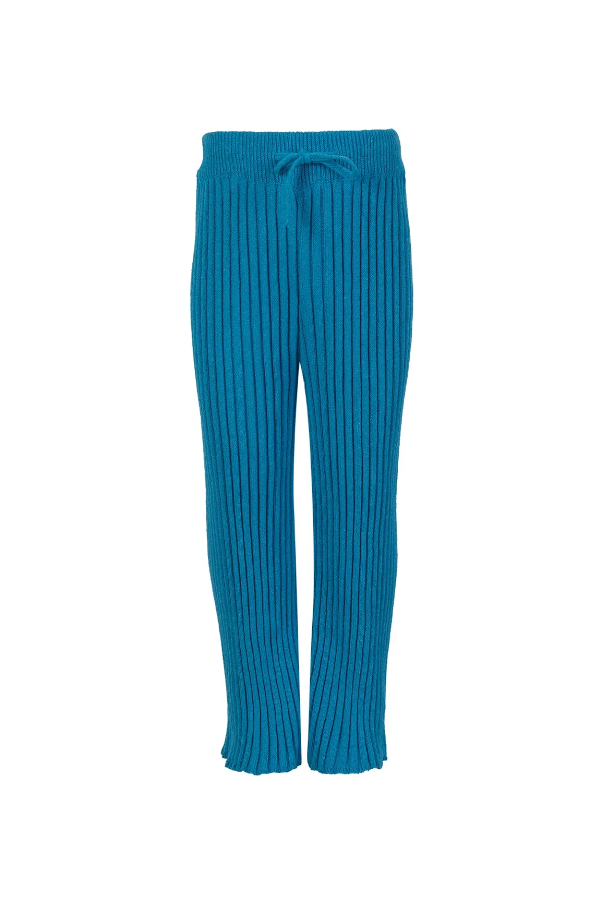 BLUE MERINO KNIT TROUSERS