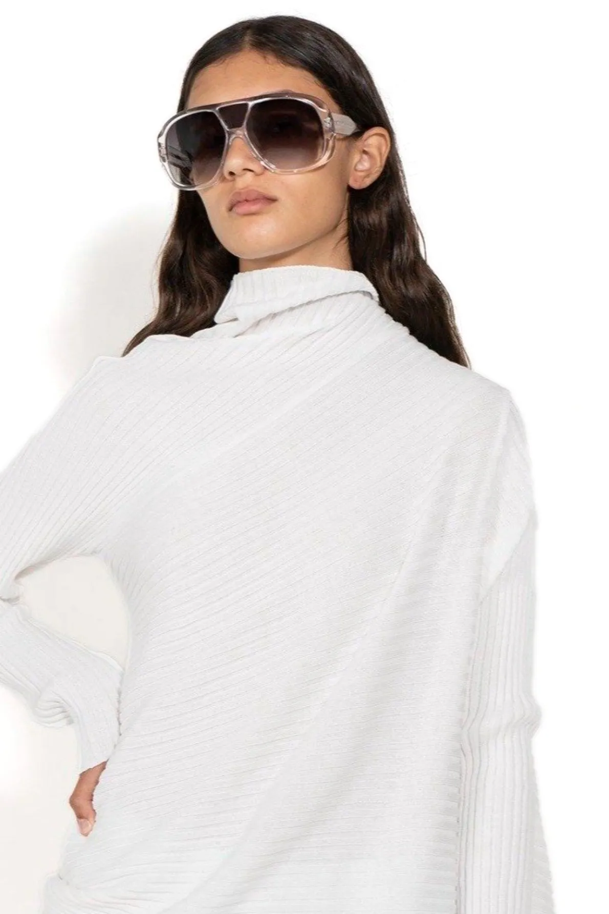 CLEAR AVIATOR SUNGLASSES