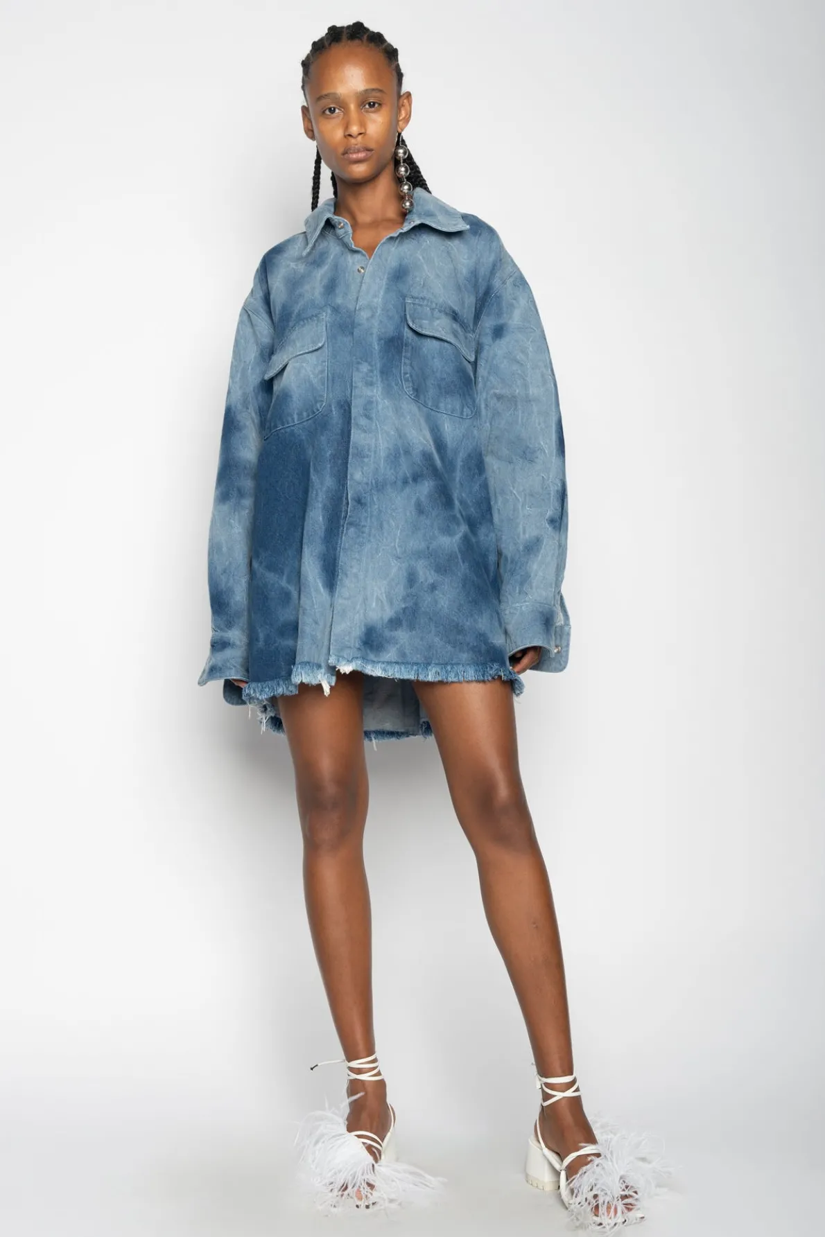 BLUE TIE DYE DENIM OVERSHIRT