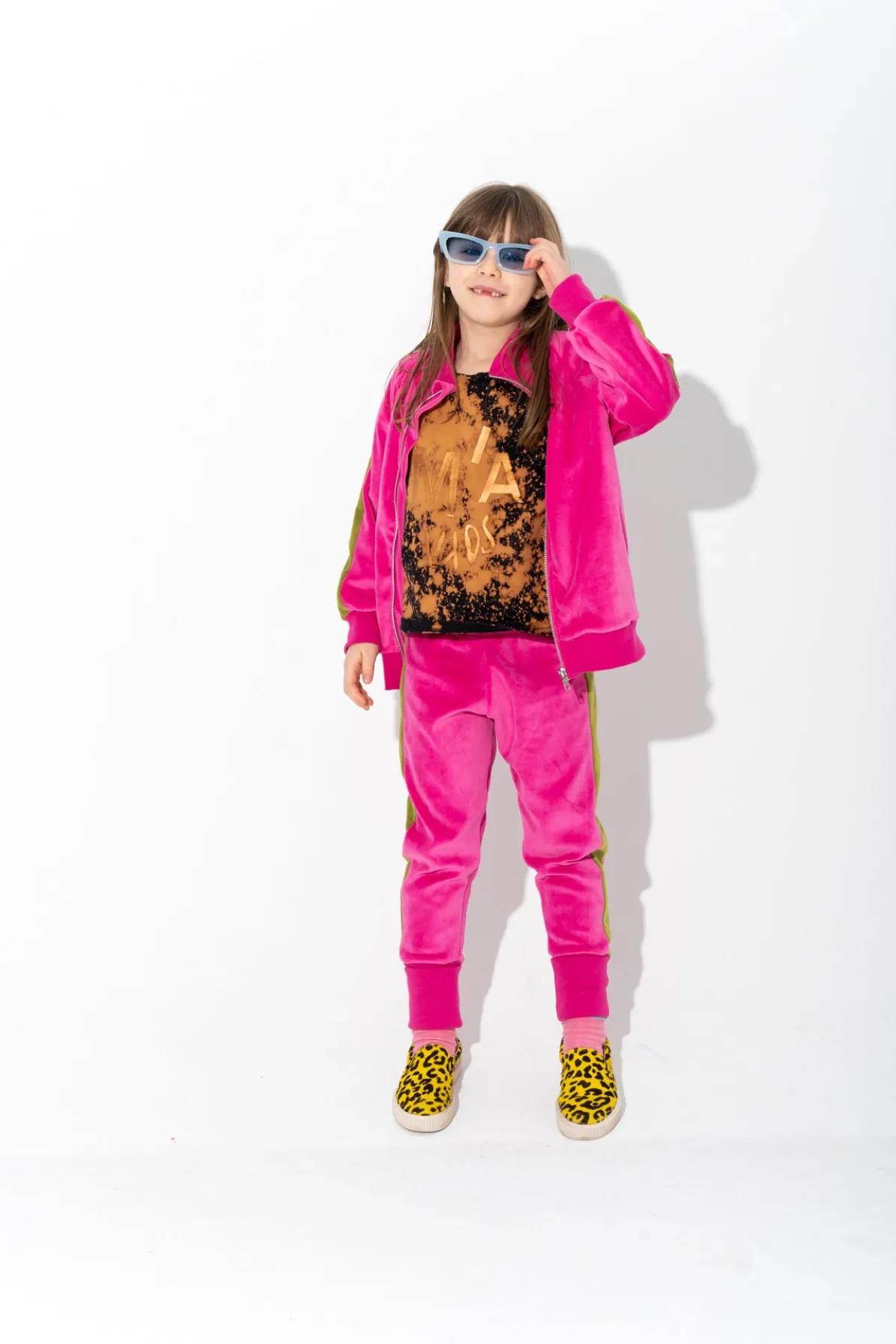 TRACKSUIT VELOUR TROUSERS WITH CONTRAST TAPE