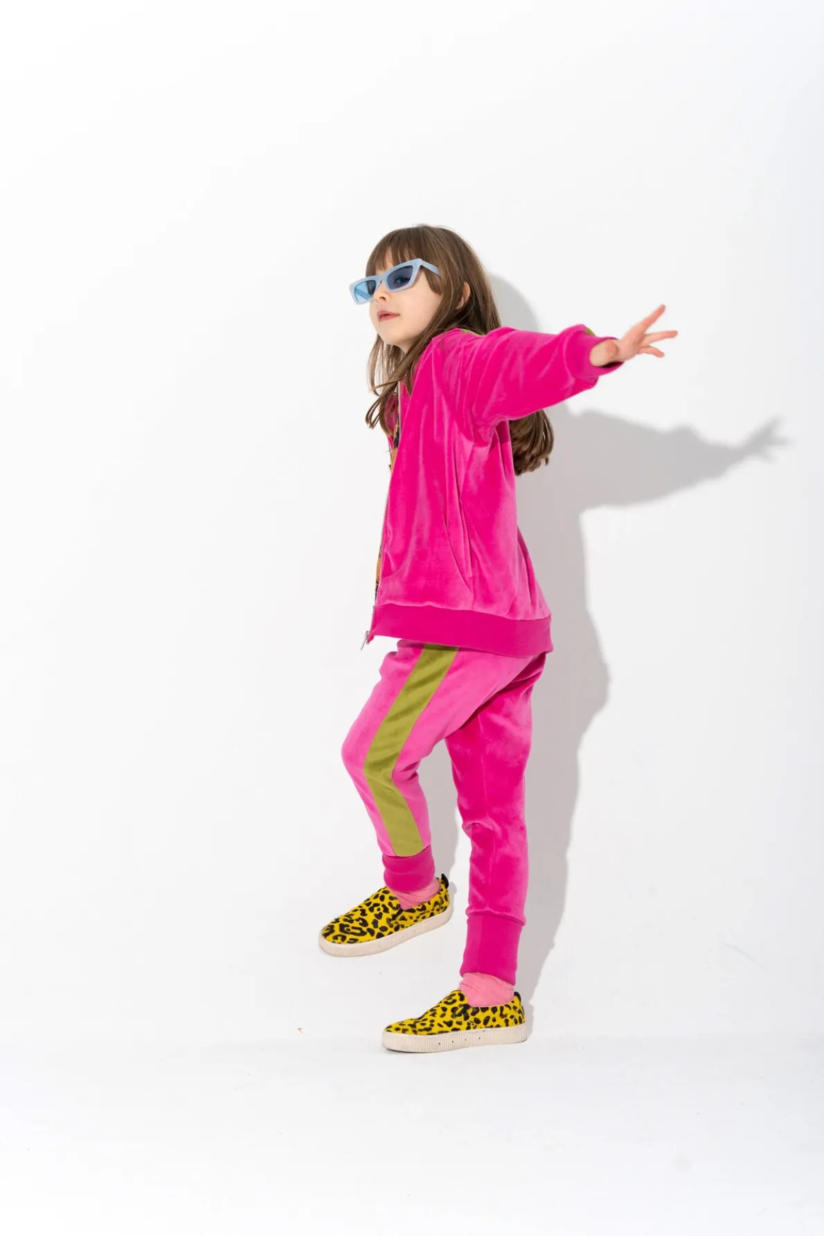 TRACKSUIT VELOUR TROUSERS WITH CONTRAST TAPE