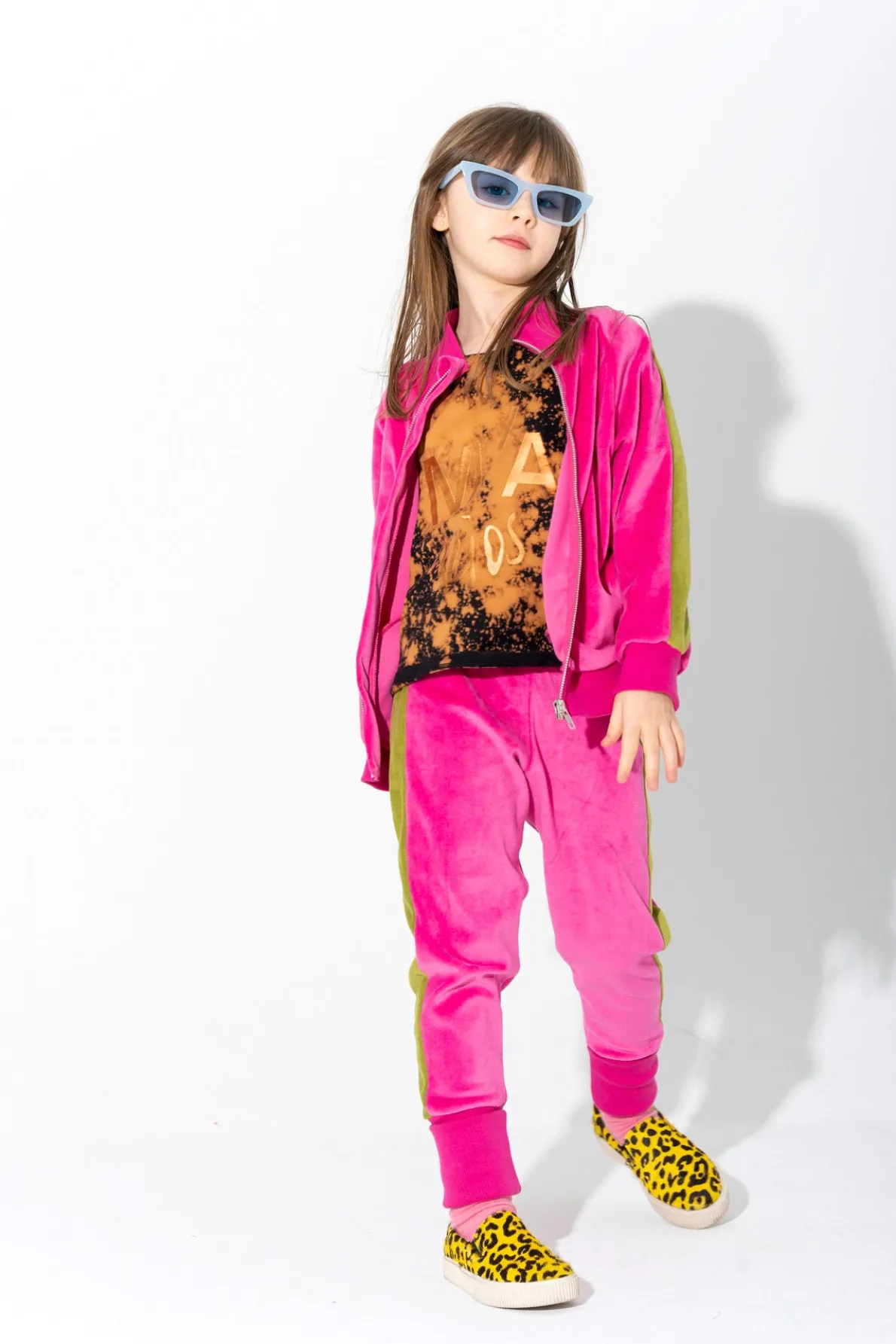 TRACKSUIT VELOUR TROUSERS WITH CONTRAST TAPE