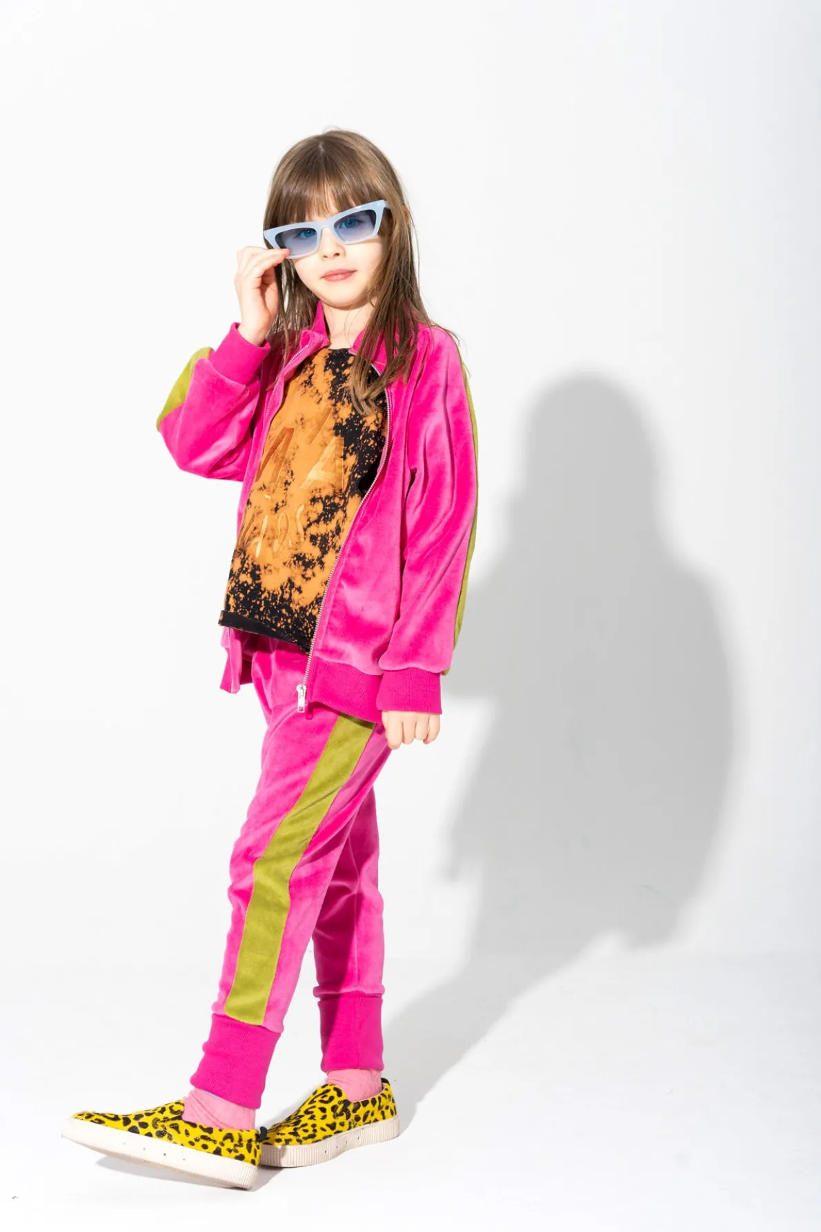 TRACKSUIT VELOUR TROUSERS WITH CONTRAST TAPE