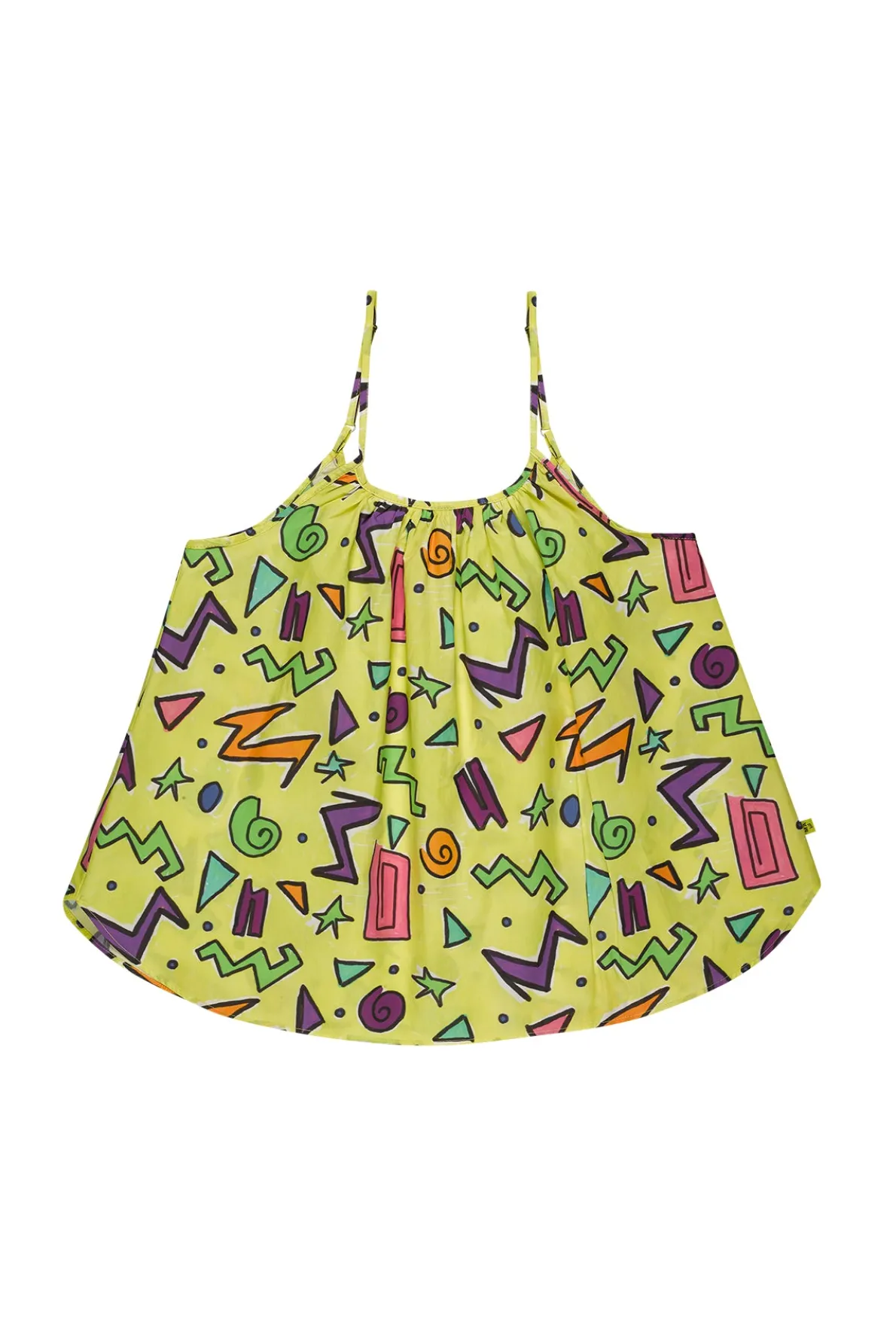 YELLOW SQUIGGLE OVERSIZED SLIP TOP