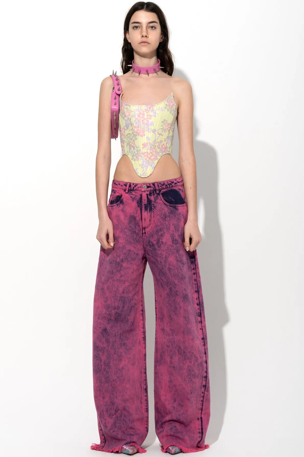 PINK DENIM BOYFRIEND TROUSERS