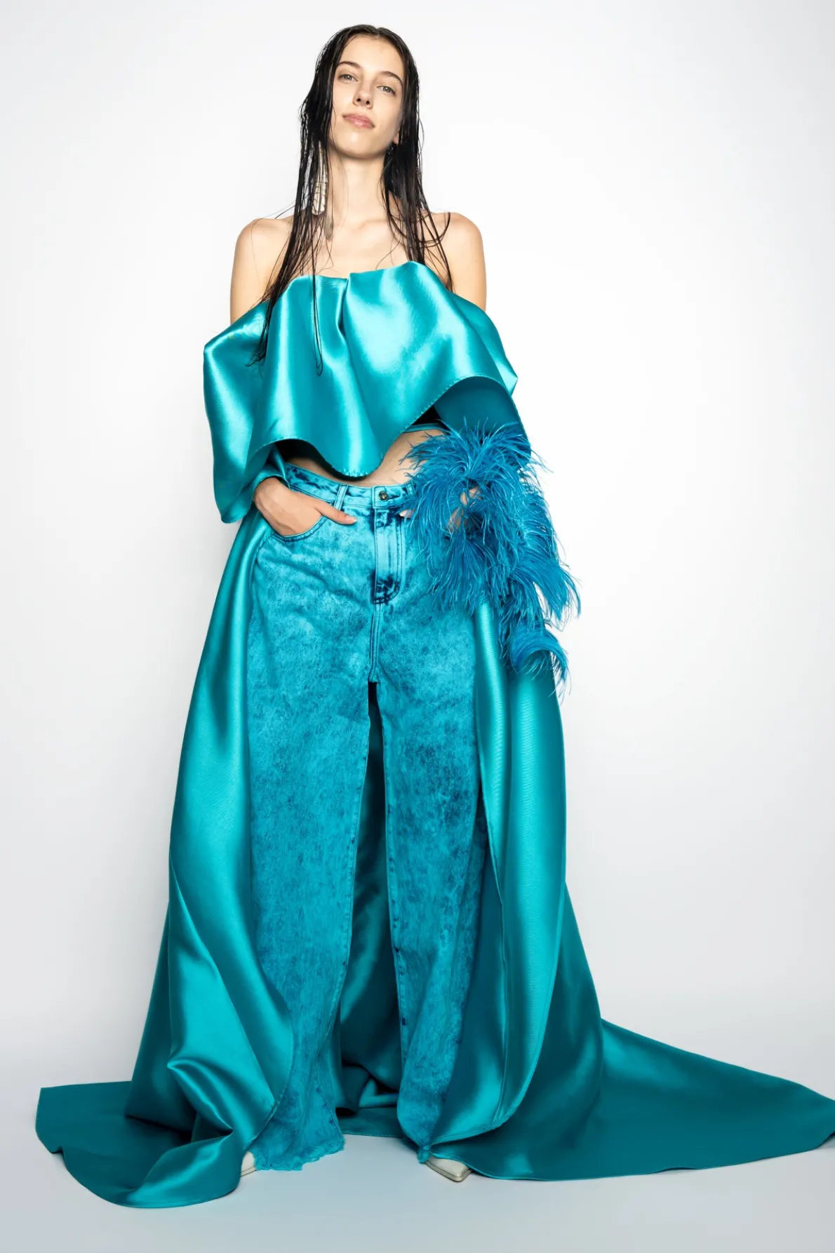 TURQUOISE DENIM BOYFRIENDS