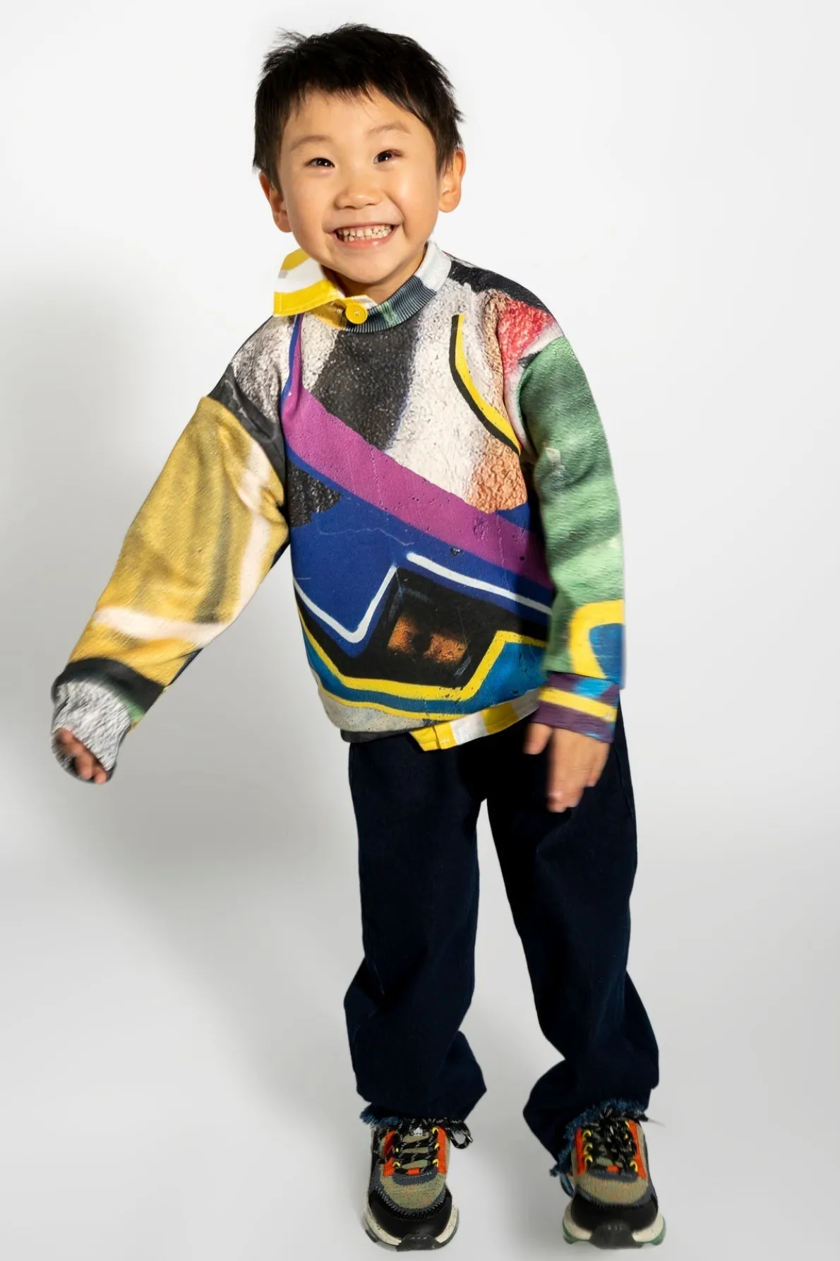 NAVY DENIM BAGGY TROUSERS