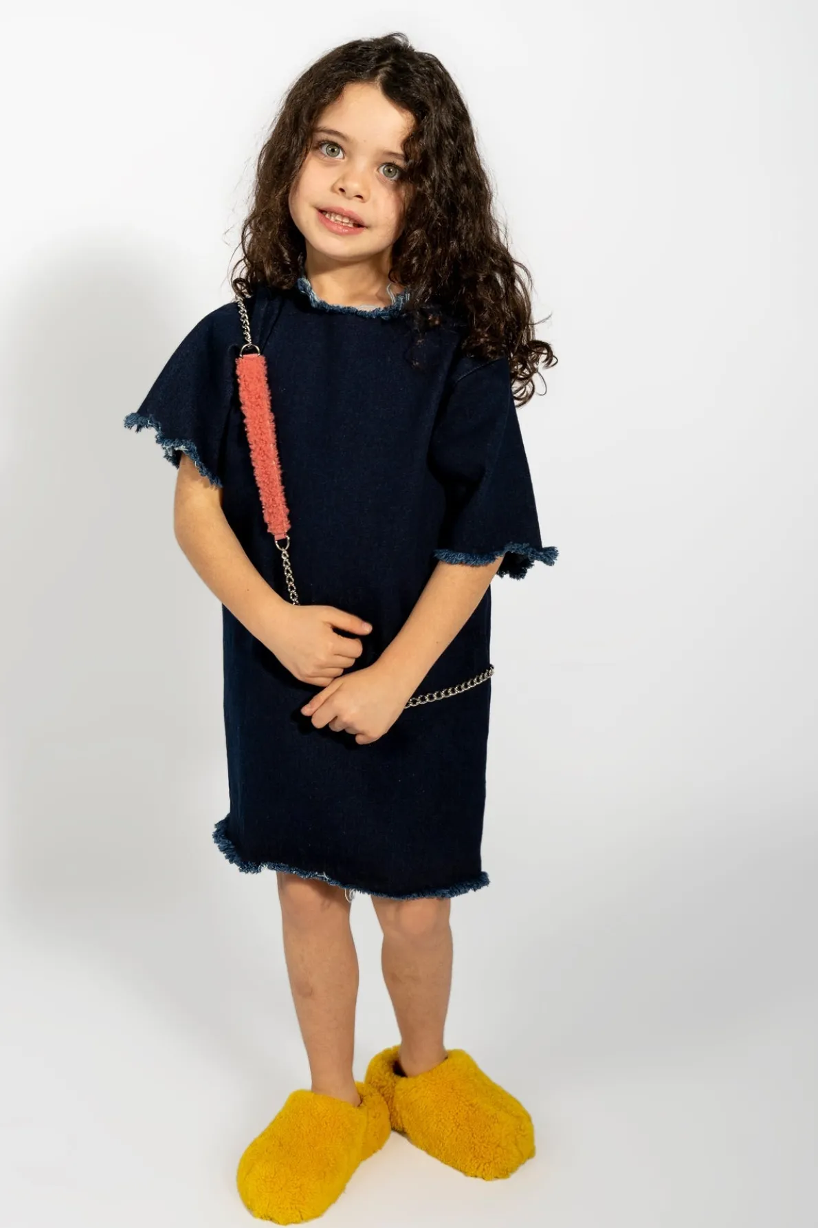 NAVY DENIM OVERSIZED T-SHIRT DRESS
