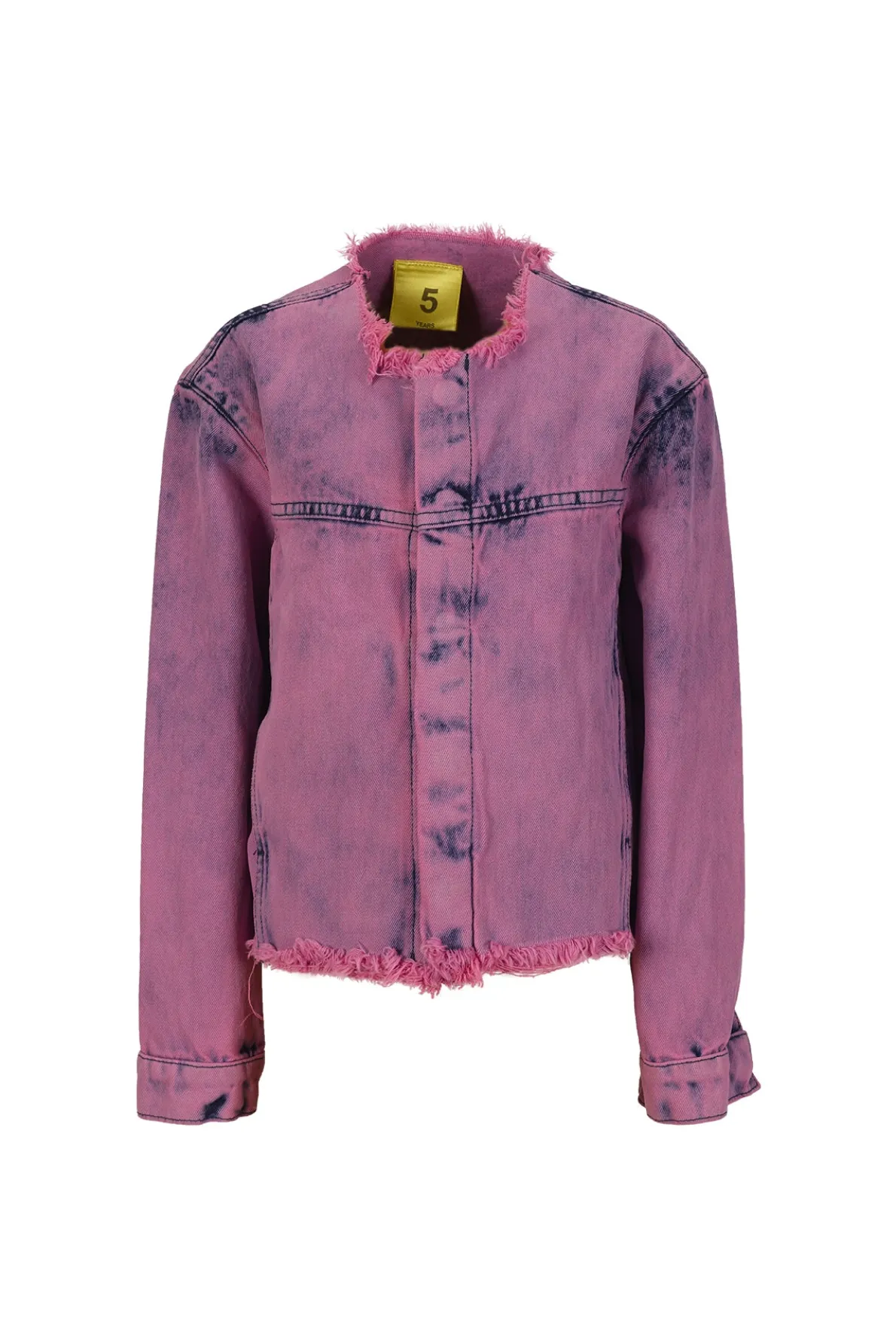 PINK OVERDYED LOOSE COLLARLESS JACKET