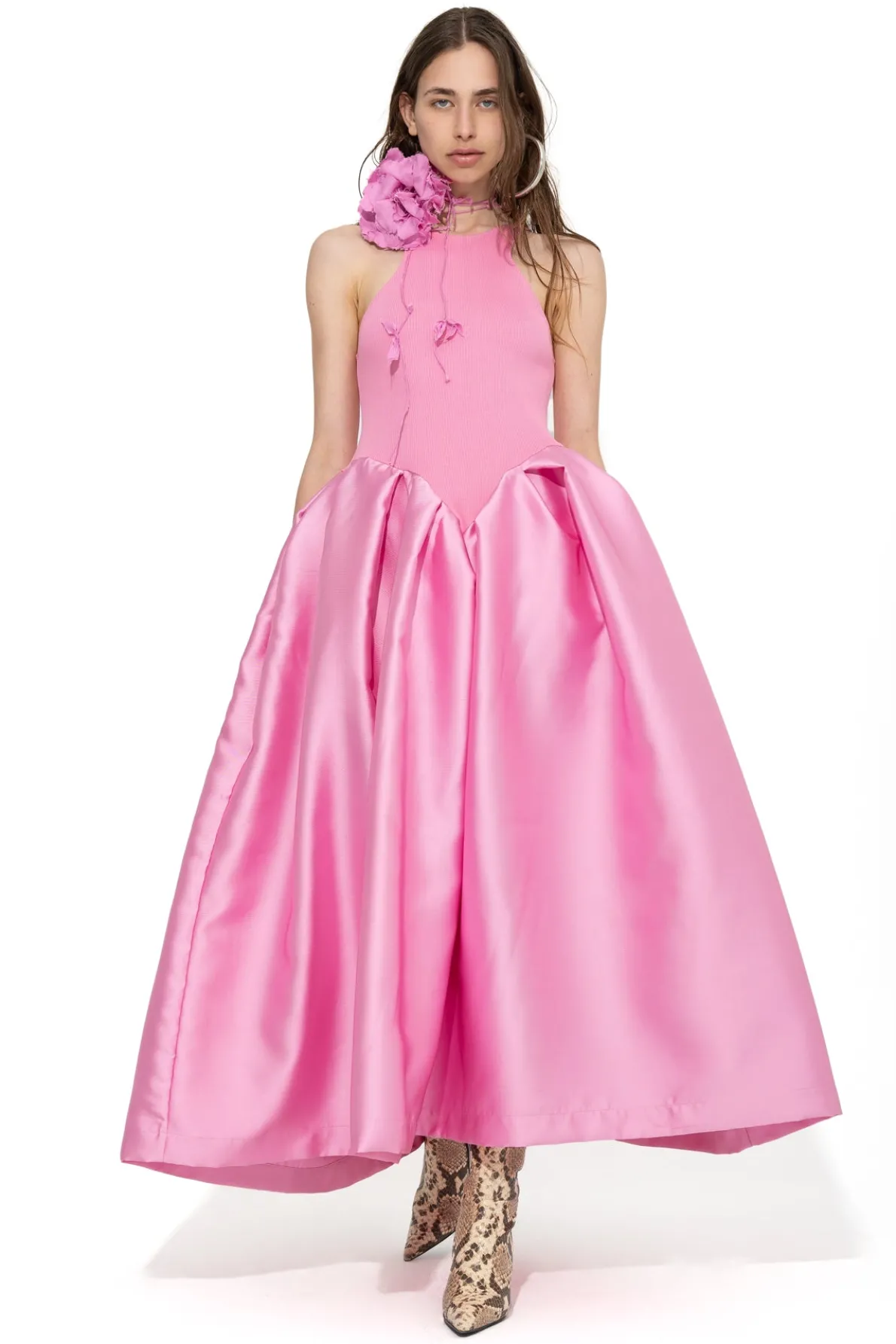 PINK FULL SKIRT TANK TOP DRESS