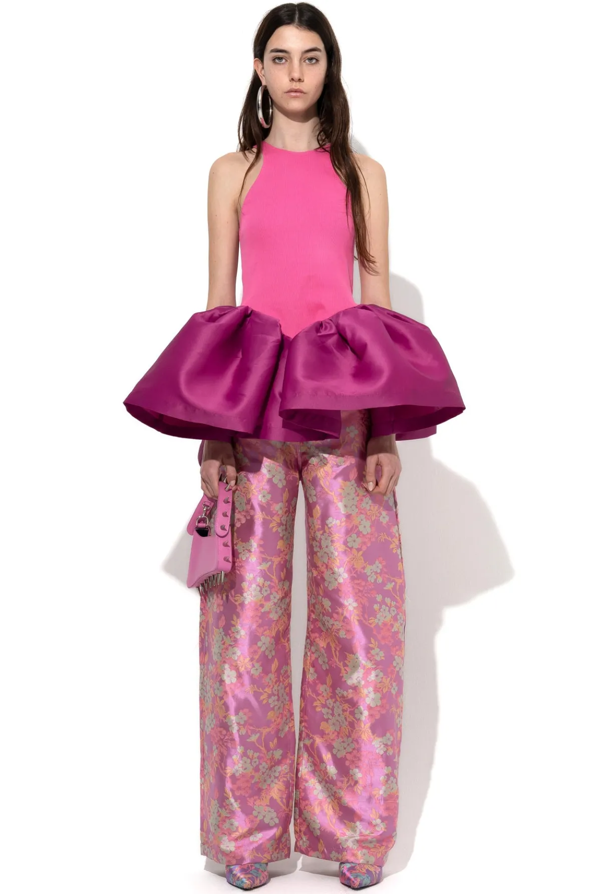 PINK TANK TOP WITH PEPLUM