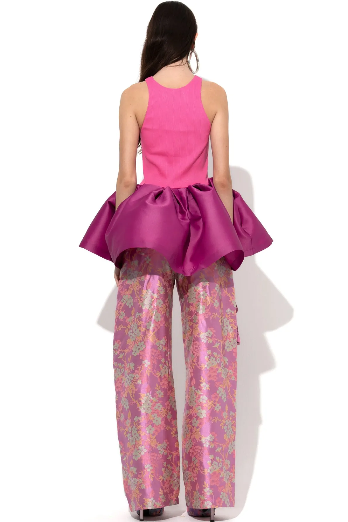 PINK TANK TOP WITH PEPLUM