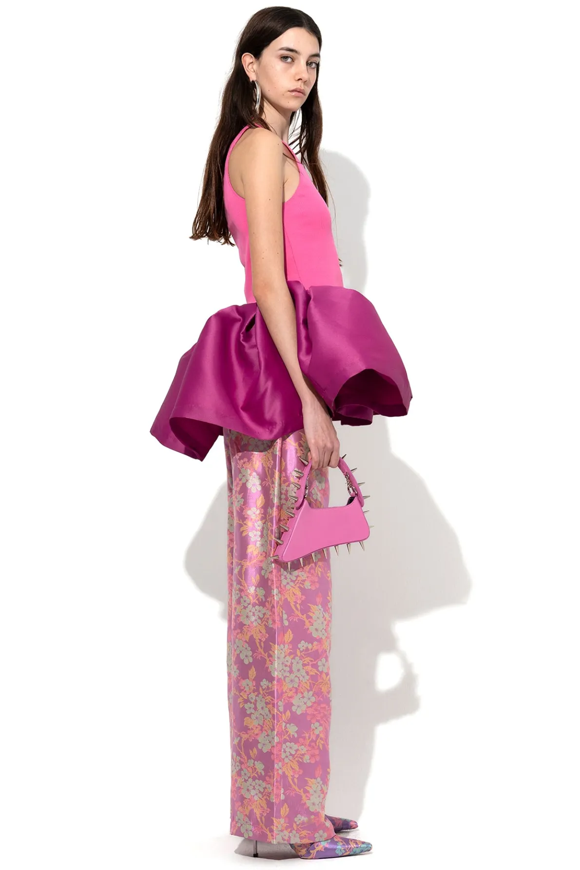 PINK TANK TOP WITH PEPLUM