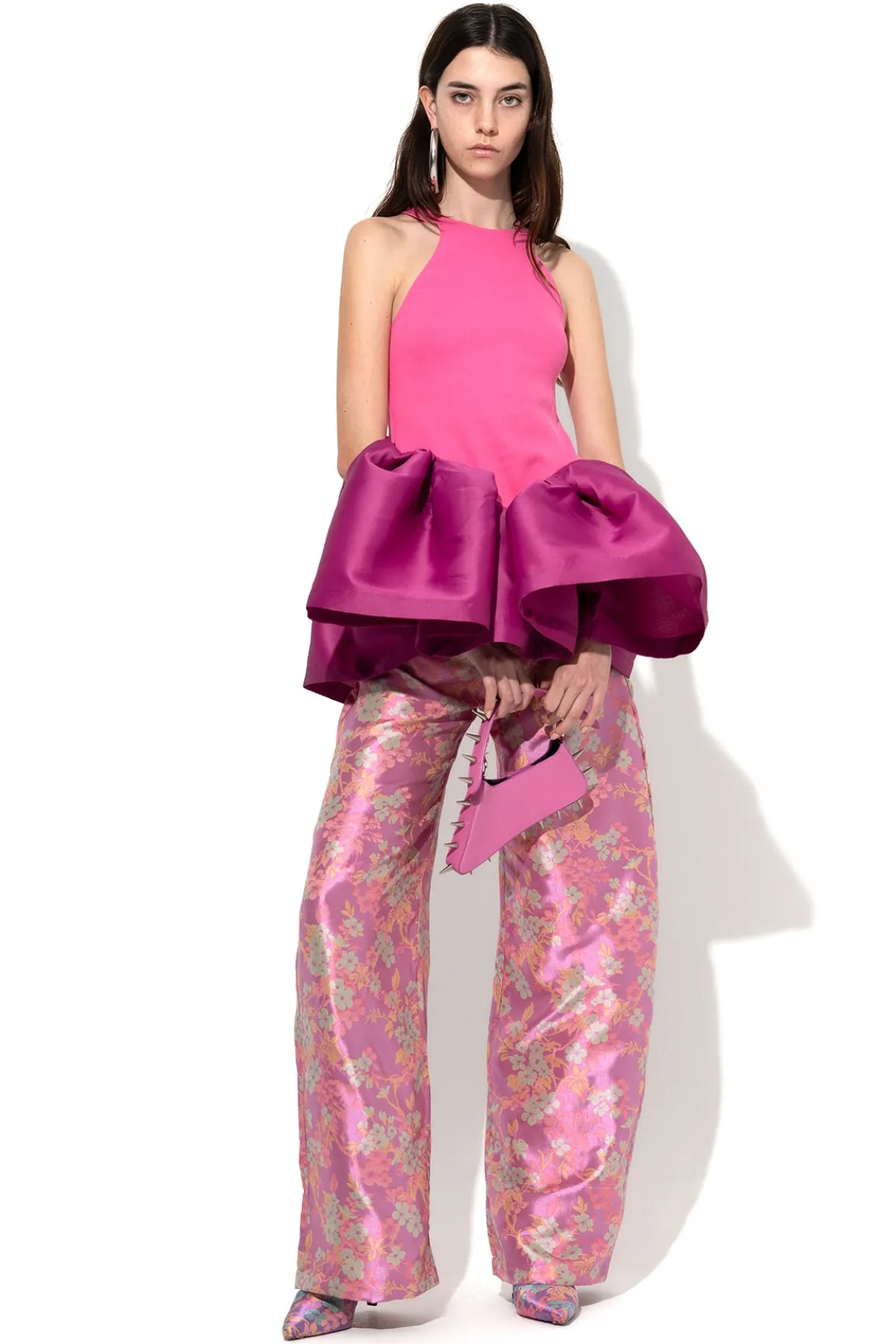 PINK TANK TOP WITH PEPLUM