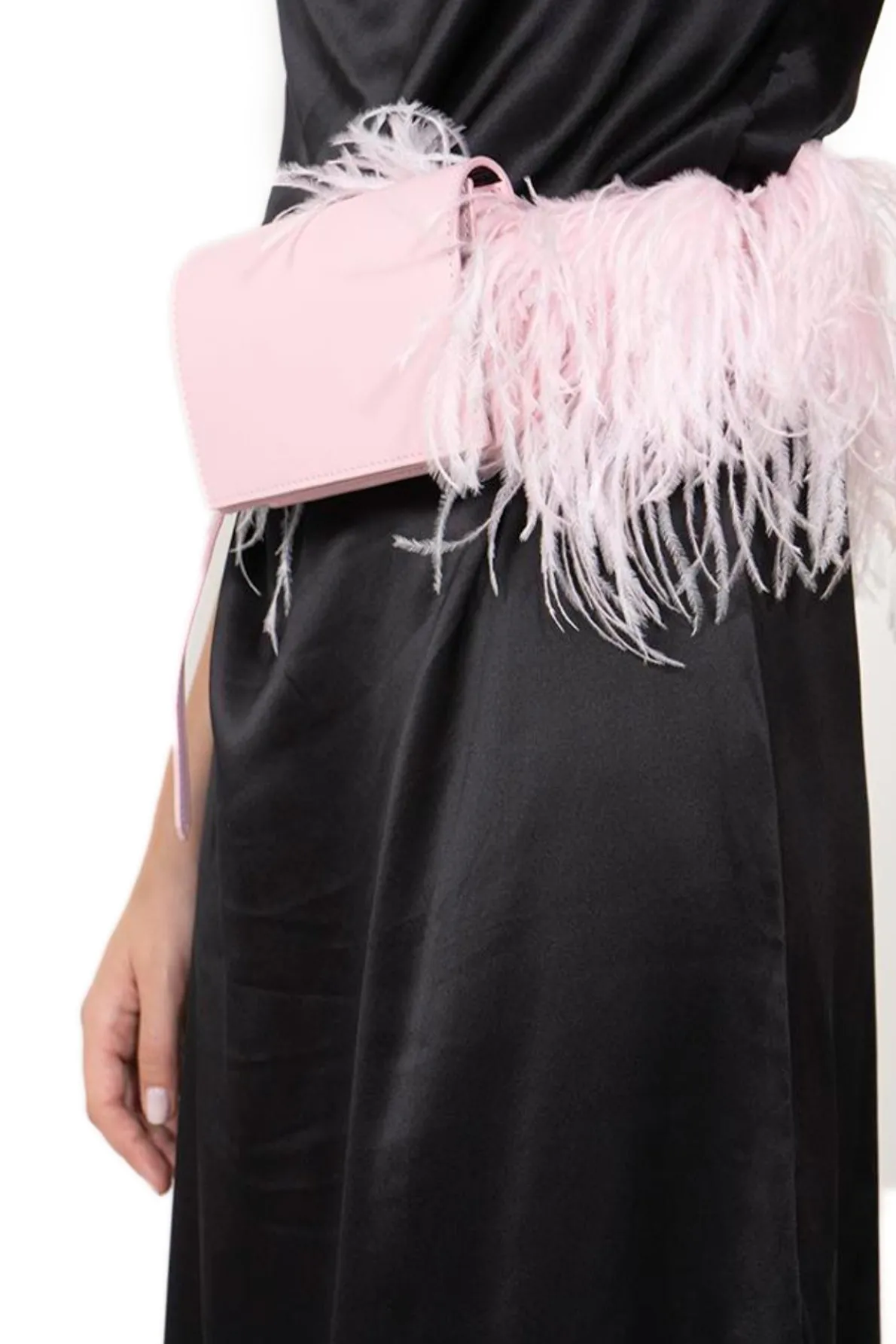 PINK FEATHER BELT BAG