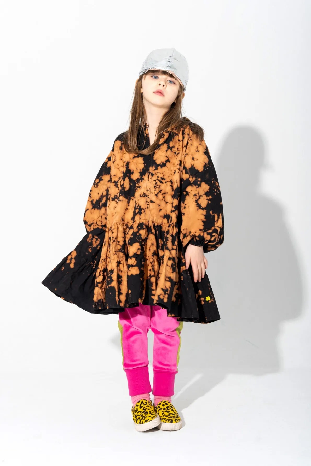 SPLATTERED GATHERED DRESS