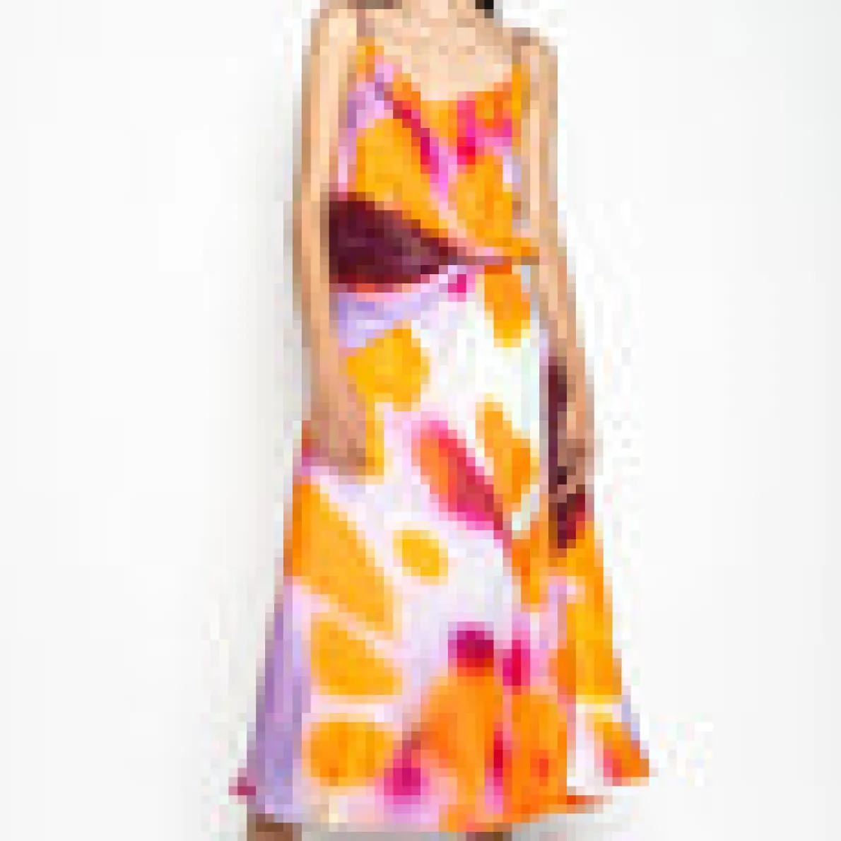 SLIP PRINTED SATIN SPAGHETTI STRAP TOP