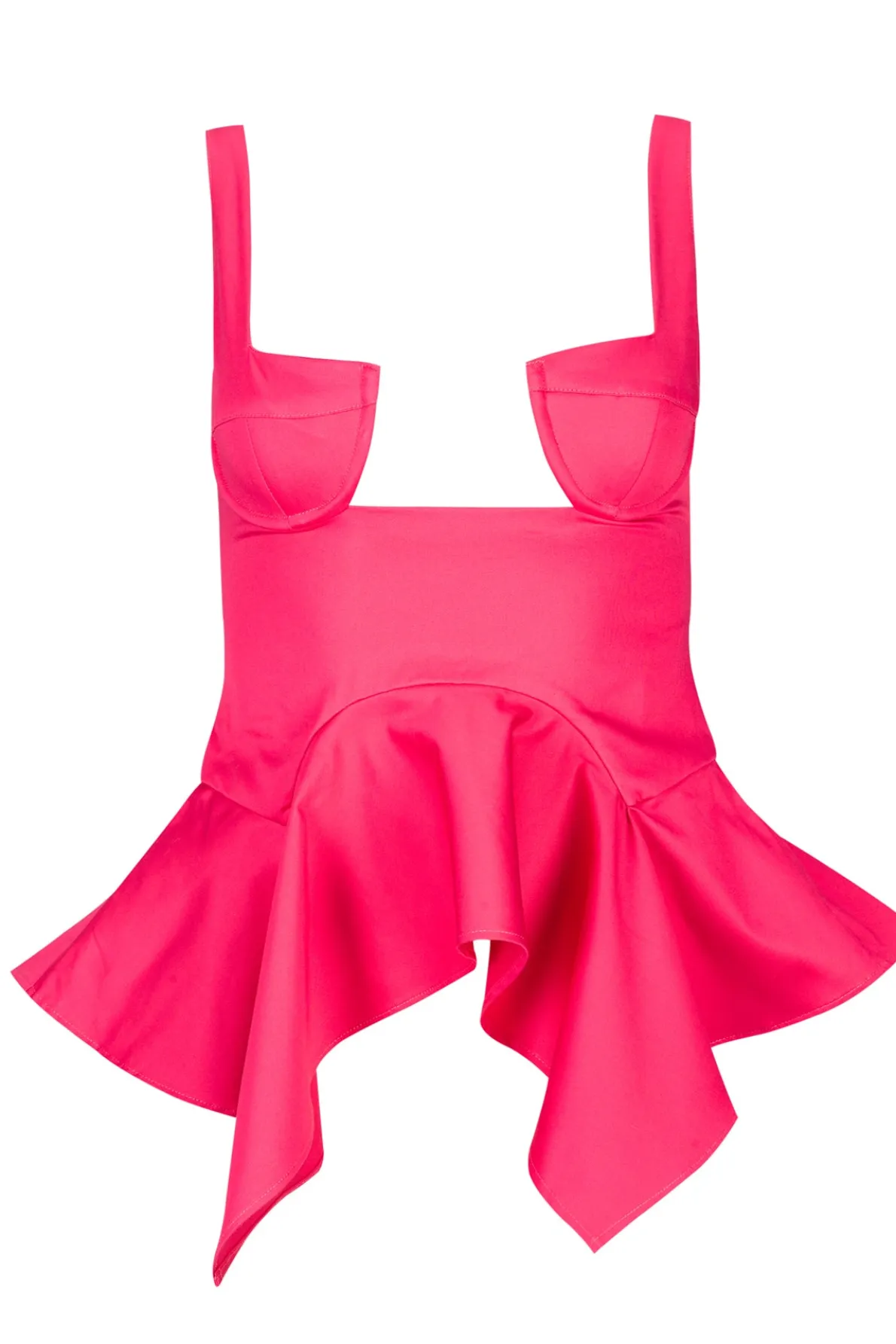 PINK STRAP CORSET WITH WAIST FLOUNCE