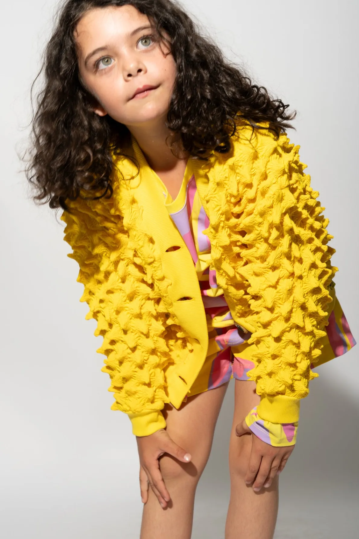 YELLOW SPIKE CARDIGAN