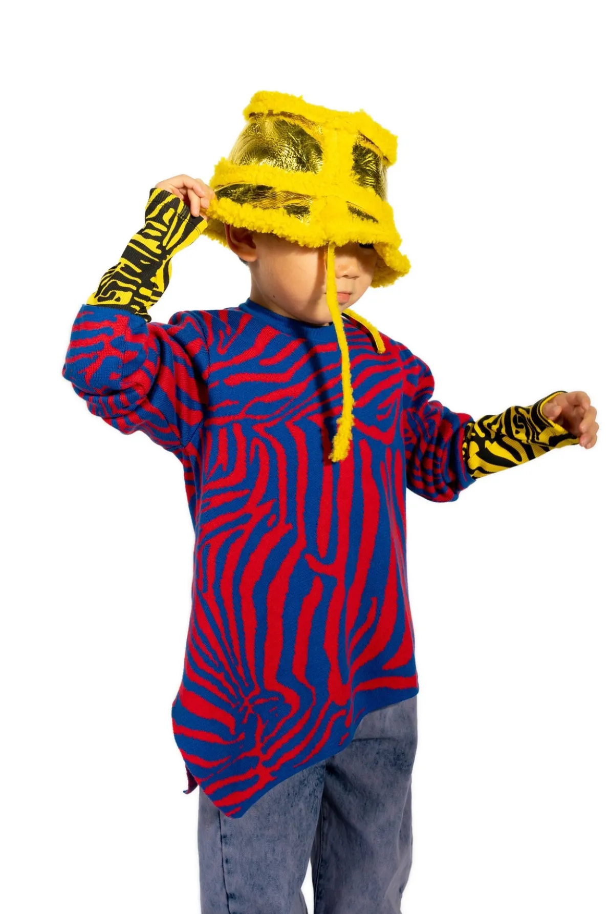 YELLOW SHINY LEATHER BUCKET HAT