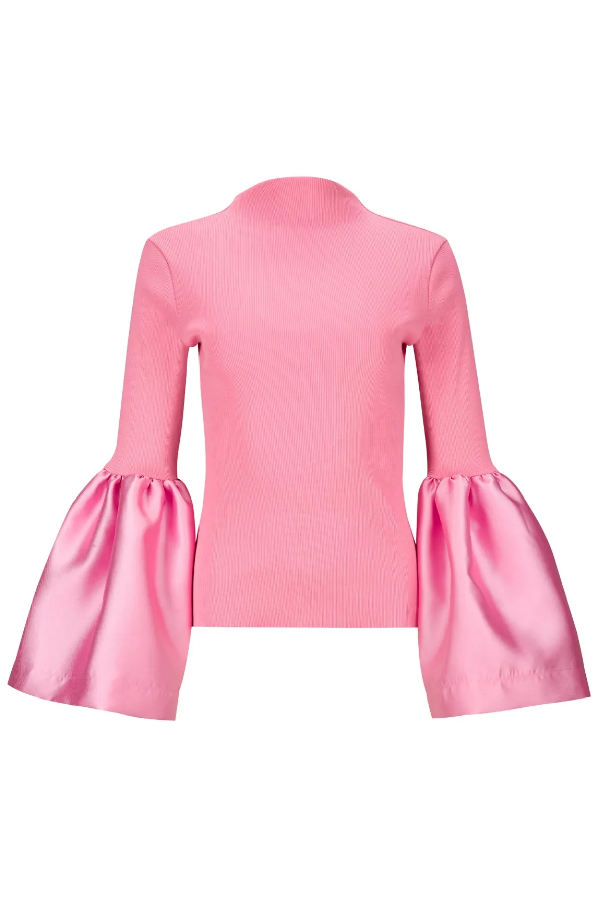 PINK TURTLENECK PUFF SLEEVE TOP